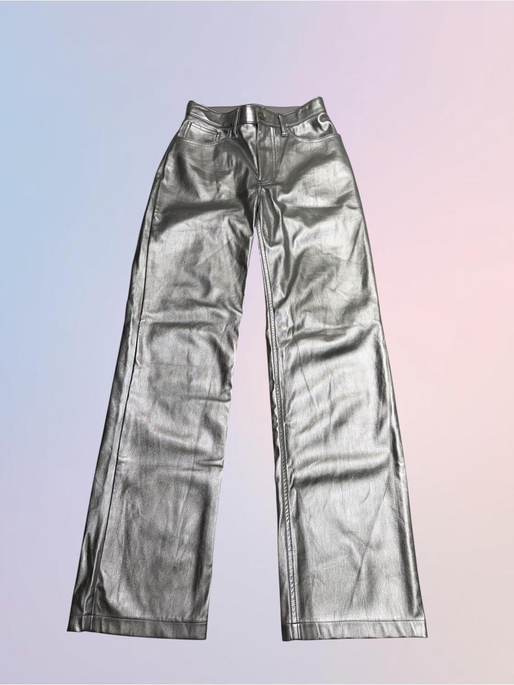 ABERCROMBIE & FITCH Women’s 00 / 24 Shiny Silver High Rise Jeans